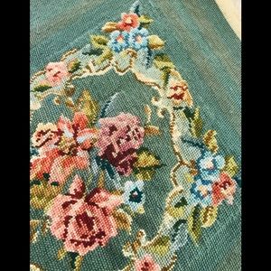 Vintage | Diamond Floral Needlepoint Panel
